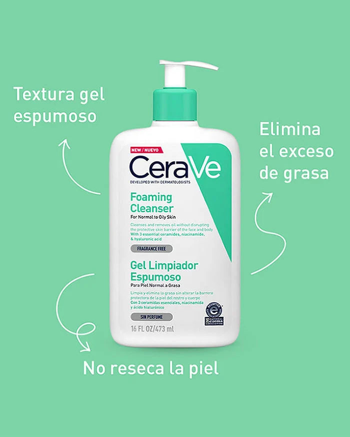 Cerave Gel Limpiador Espumoso X 473 Ml