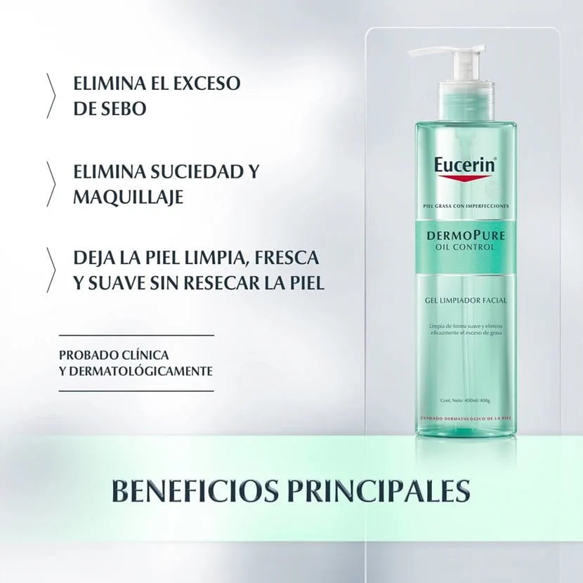 Dermopure Oil Control  Gel Limpiador  Facial X 400 Ml Eucerin