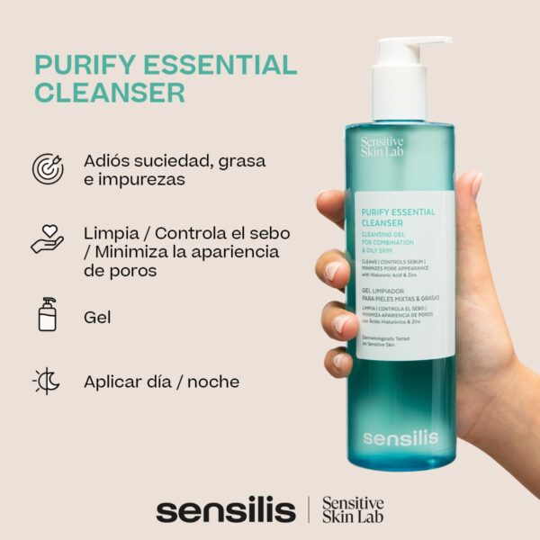 PIEL MIXTA A GRASA - SENSILIS PURIFY ESSENTIAL CLEANSER x 400 ml